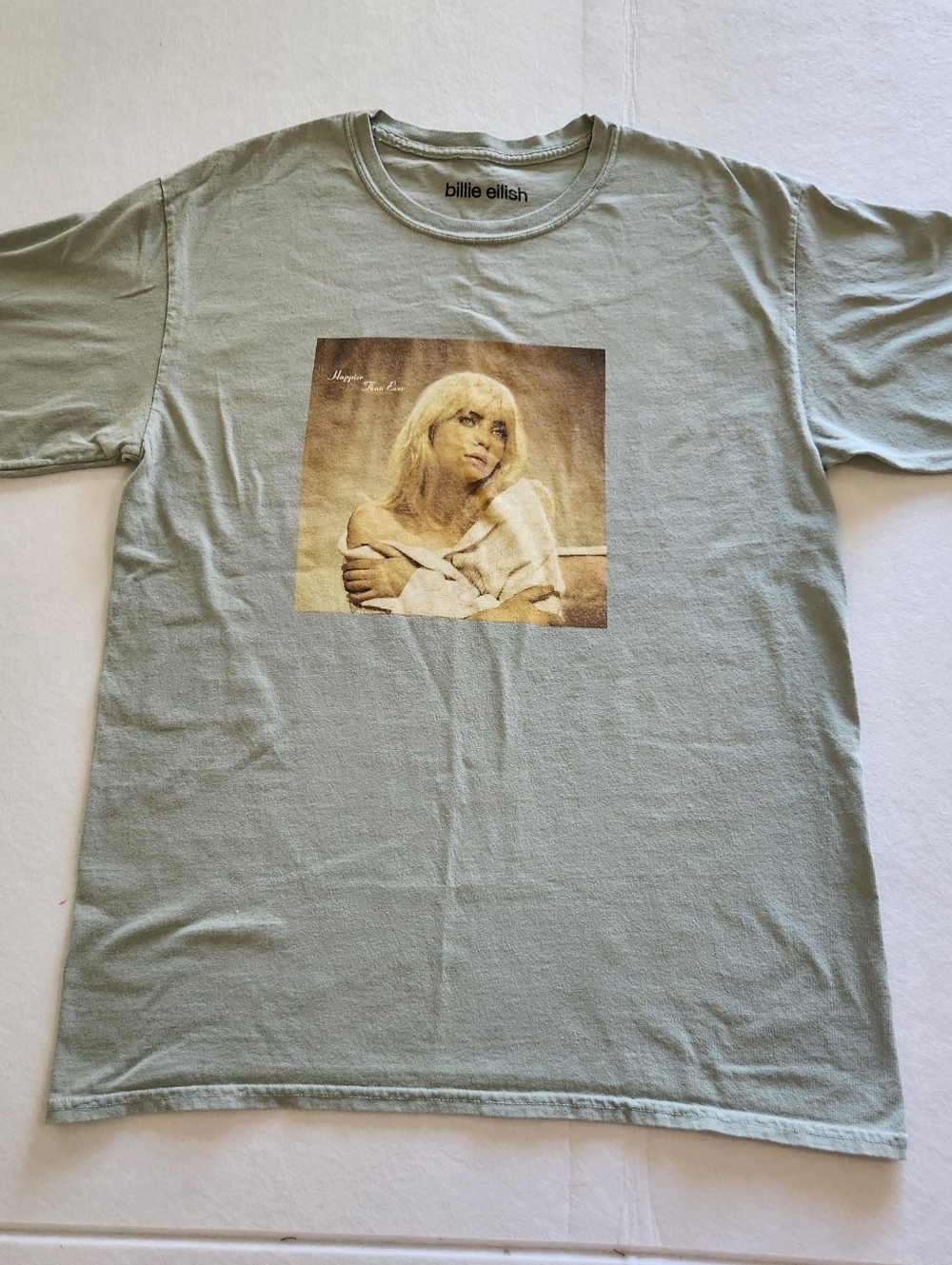 Billie Eilish Graphic Tee - Sage Green